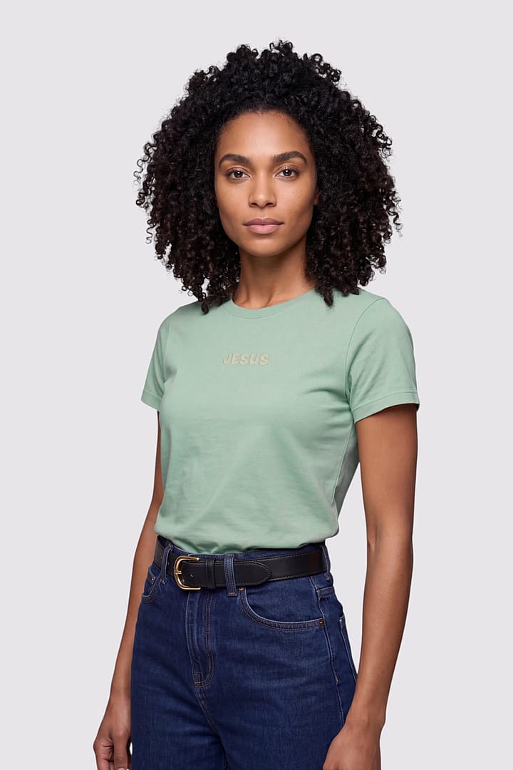 T-Shirt Com Escrita Jesus - Feminino