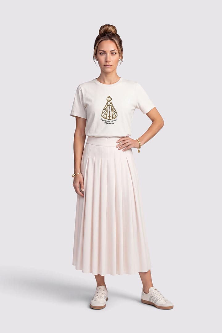 Camiseta Nossa Senhora Aparecida Rogai Por Nós - Feminino