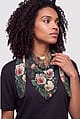 Lenço Feminino Santíssimo Sacramento Preto com Estampa de Rosas