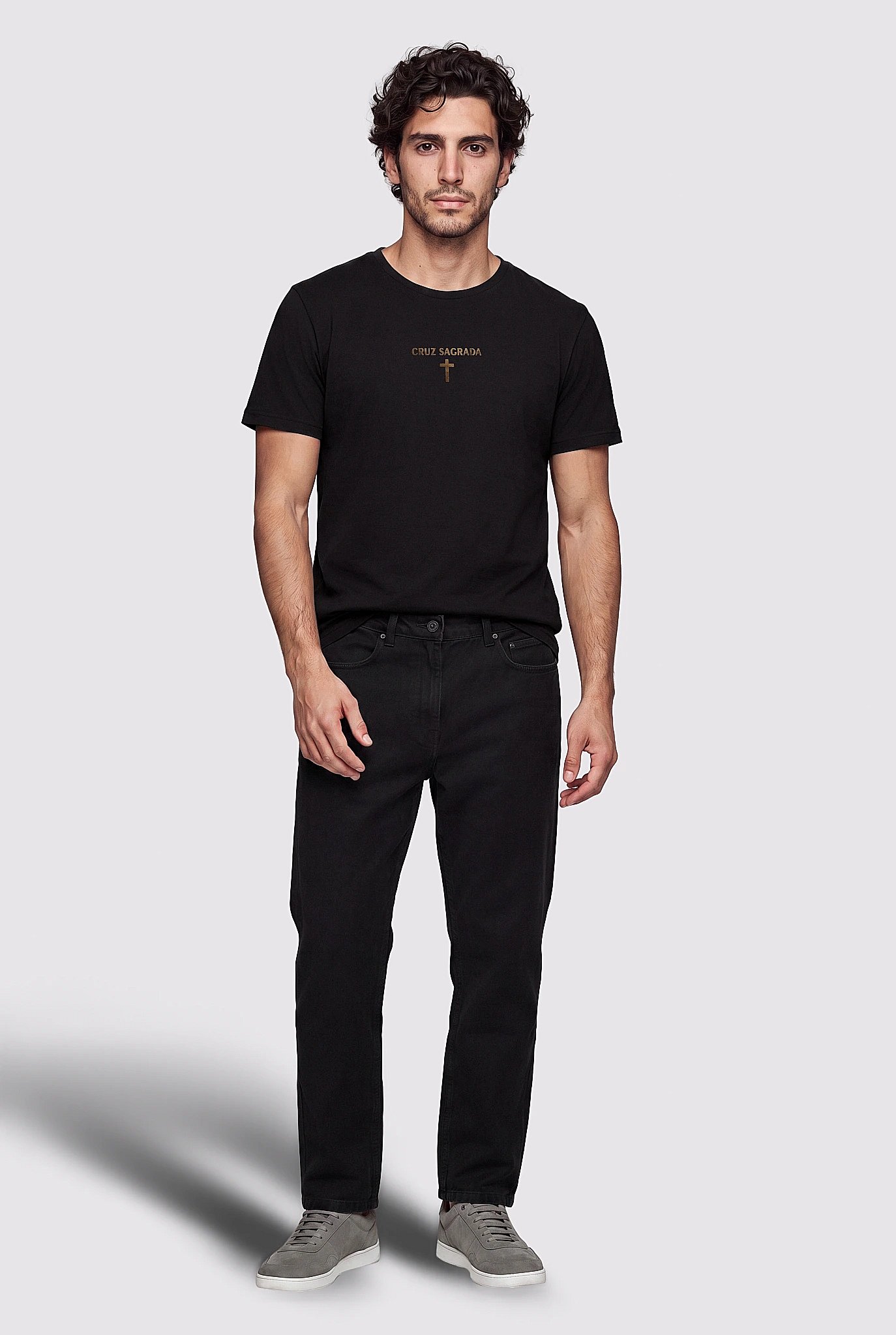 Camiseta Oversized Cruz Sagrada Seja A Minha Luz - Masculino