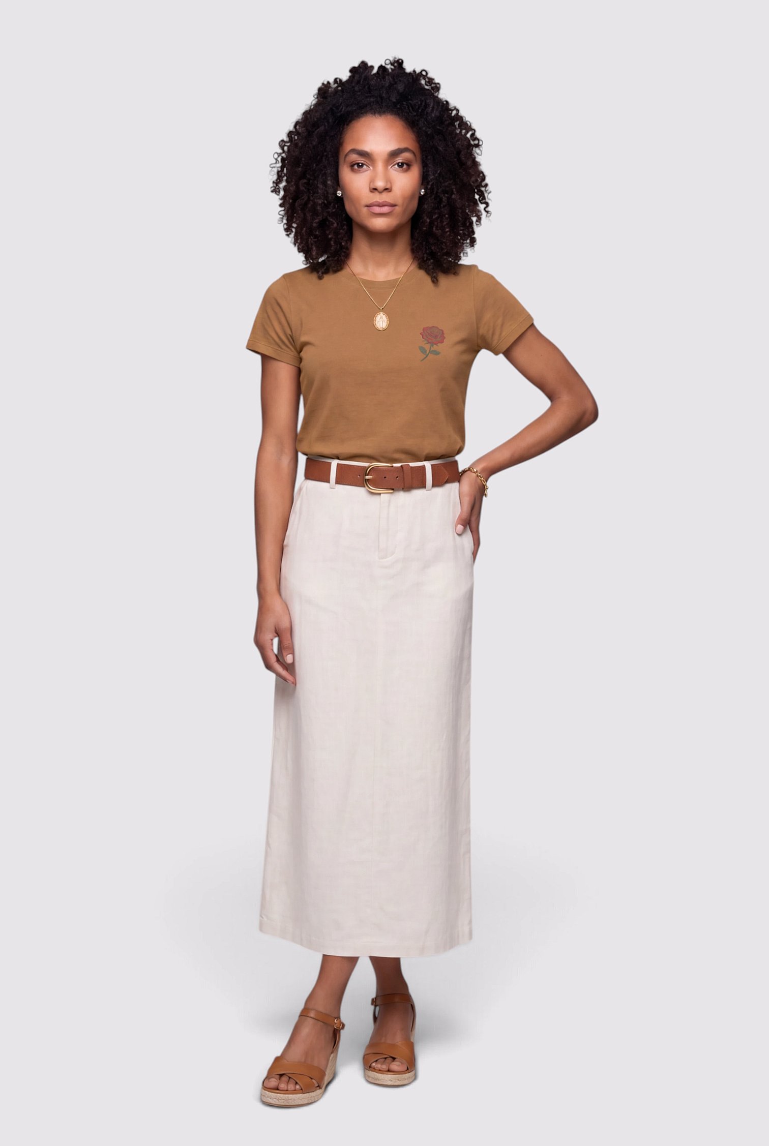 T-Shirt Rosas Marianas - Feminino